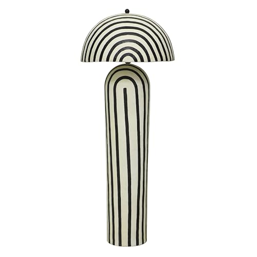 Tov Furniture Maiori Black Striped Papier Mache Floor Lamp