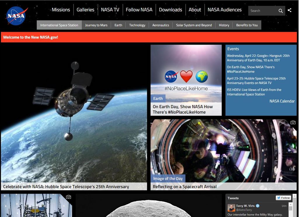 nasa website, new nasa website, nasa website relaunch, nasa.gov, space