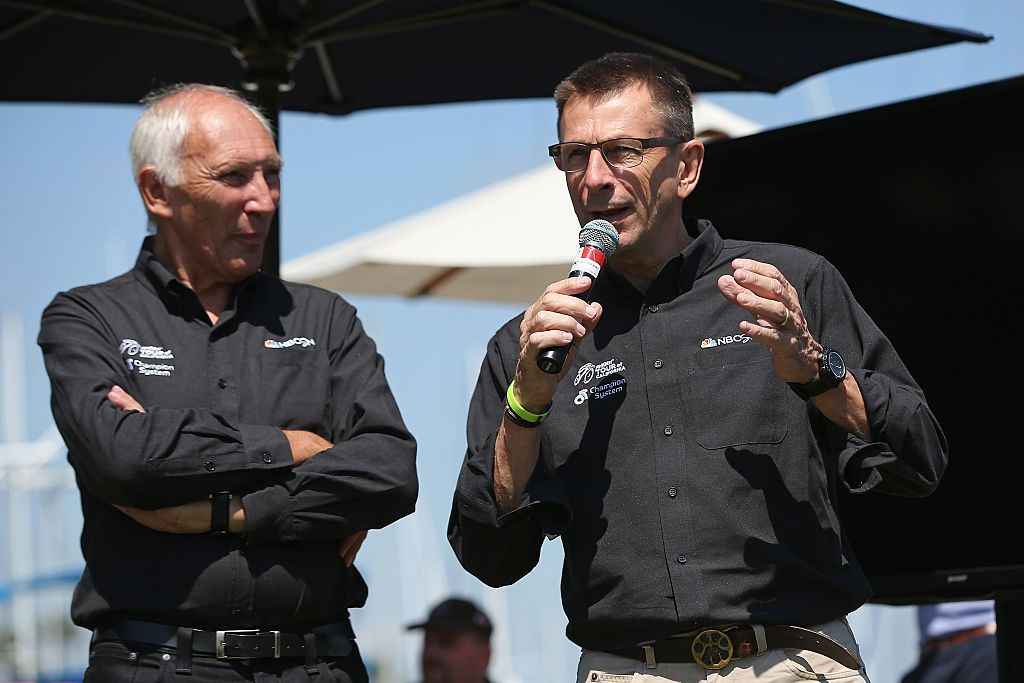 Phil Liggett and Paul Sherwen at the Tour of California