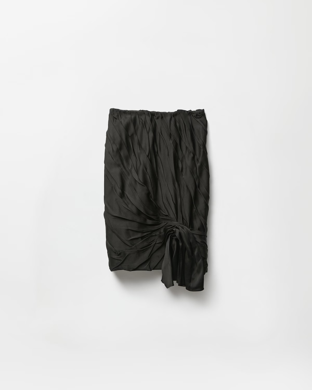 versace, Draped Envers-Satin Midi Skirt