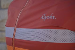Image shows the reflective stripe of the Rapha Brevet Gore-Tex Rain Jacket