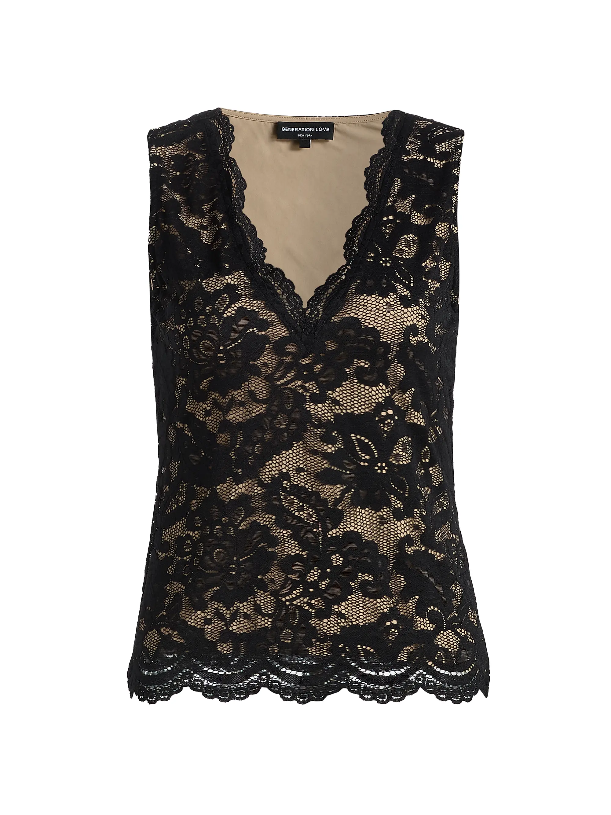 Leila Floral Stretch-Lace Tank