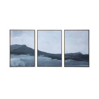 Abstract Mountains Triptych Floating Wall Canvas