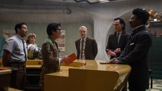 Sylvie, OB, Mobius, Loki, and Victor Timely discuss matters in Loki season 2