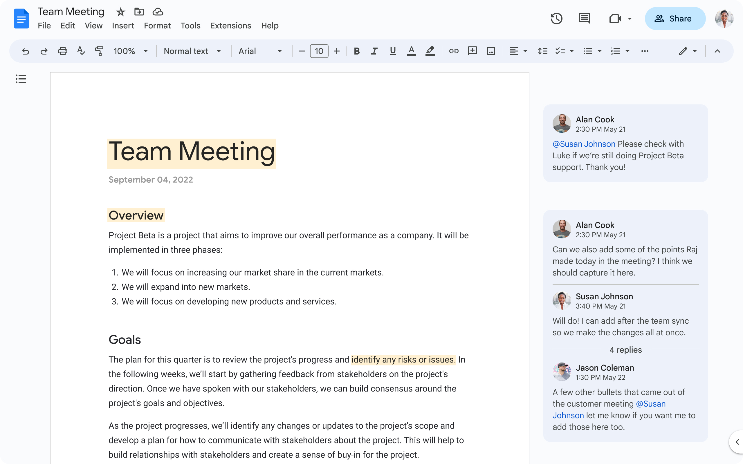 Google DOCS Smart Chips im neuen Design