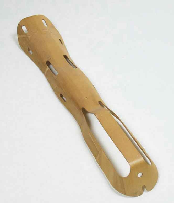 Leg splint made of plywood, by Charles and Ray Eames