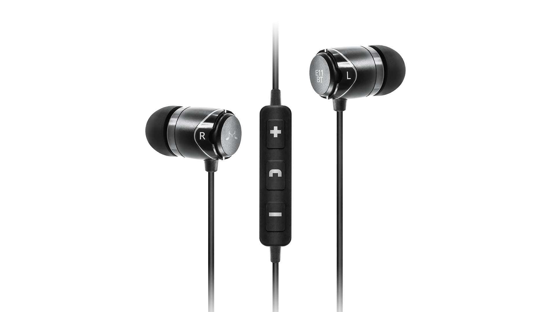 The Soundmagic e11bt wireless in-ear headphones on a white background.