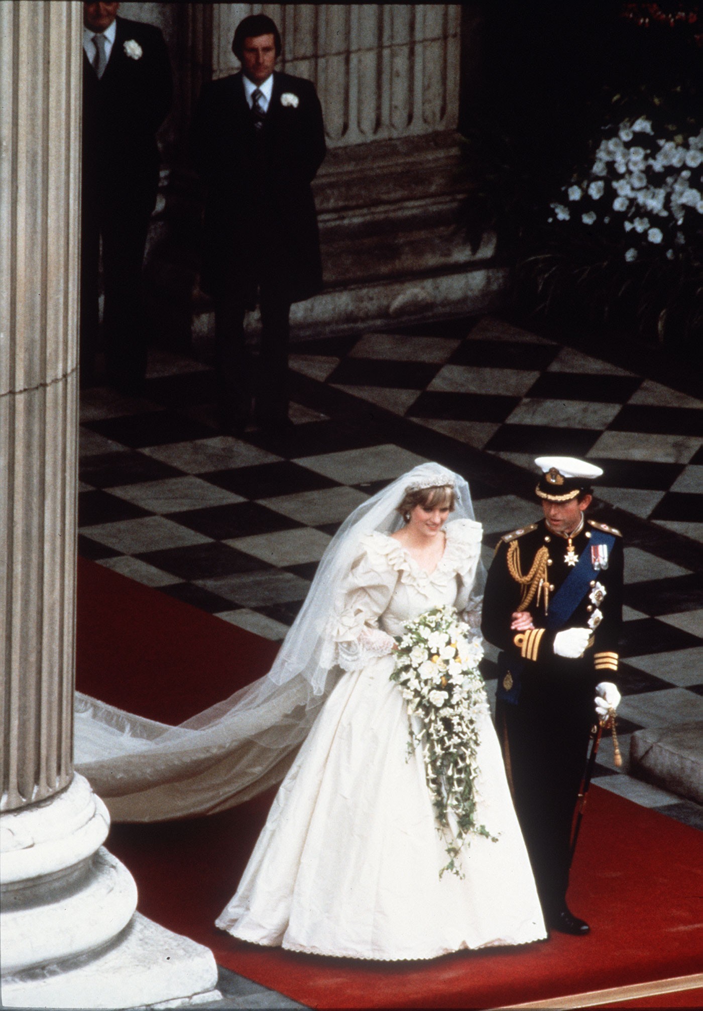 Princess Diana and Prince Charles on their wedding day