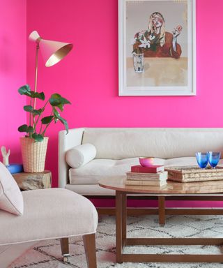 Pink painted room