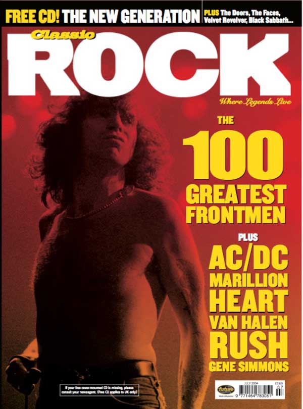 The cover of Classic Rock 68, featuring Bon Scott