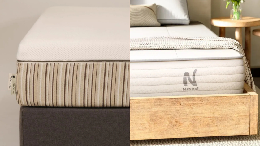 The Essentia Stratami mattress directly next to the Nolah Natural 11