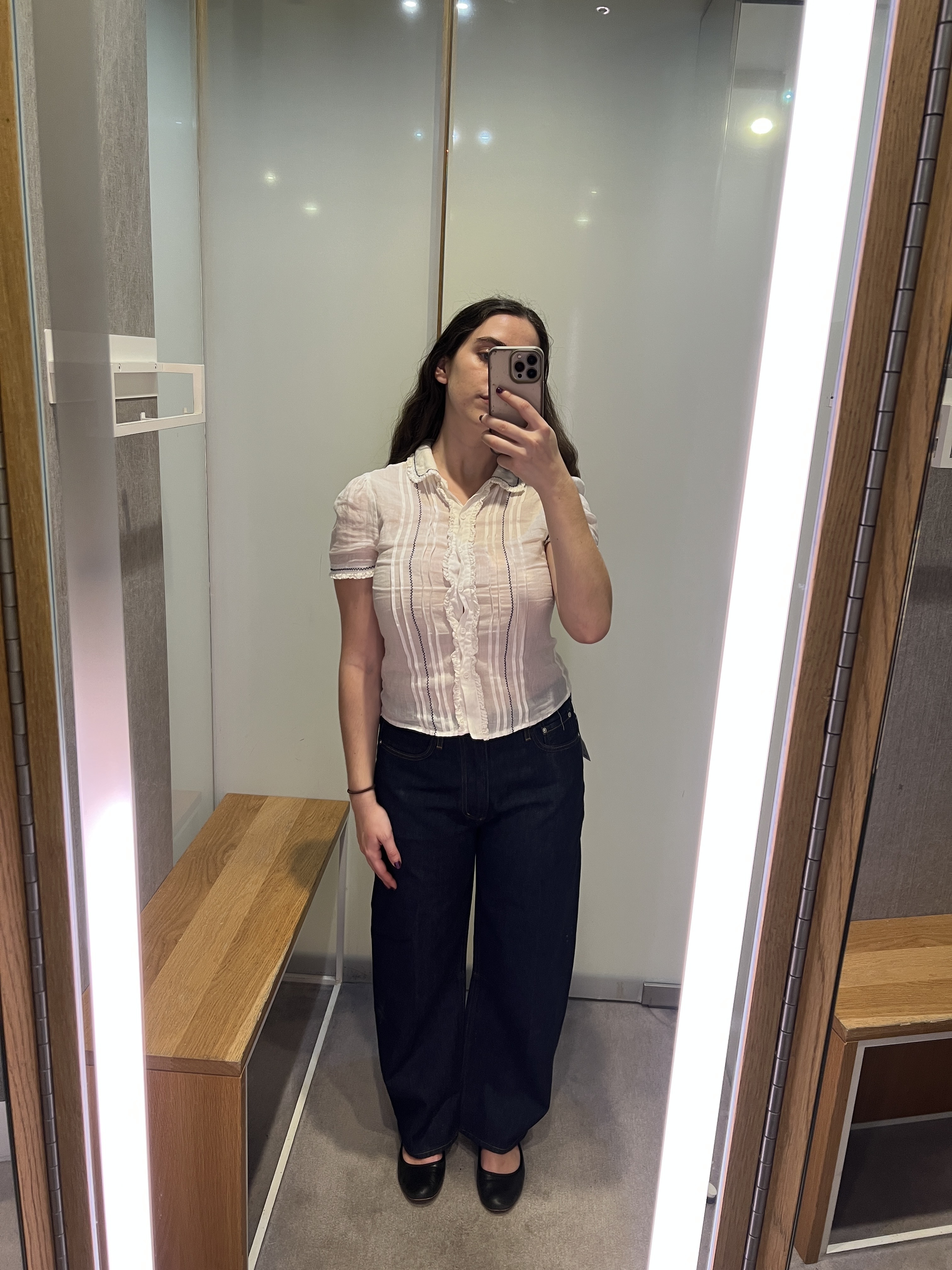 A collage of Who What Wear&#039;s Ava Gilchrist wearing one of the best indigo jeans from Citizens of Humanity.