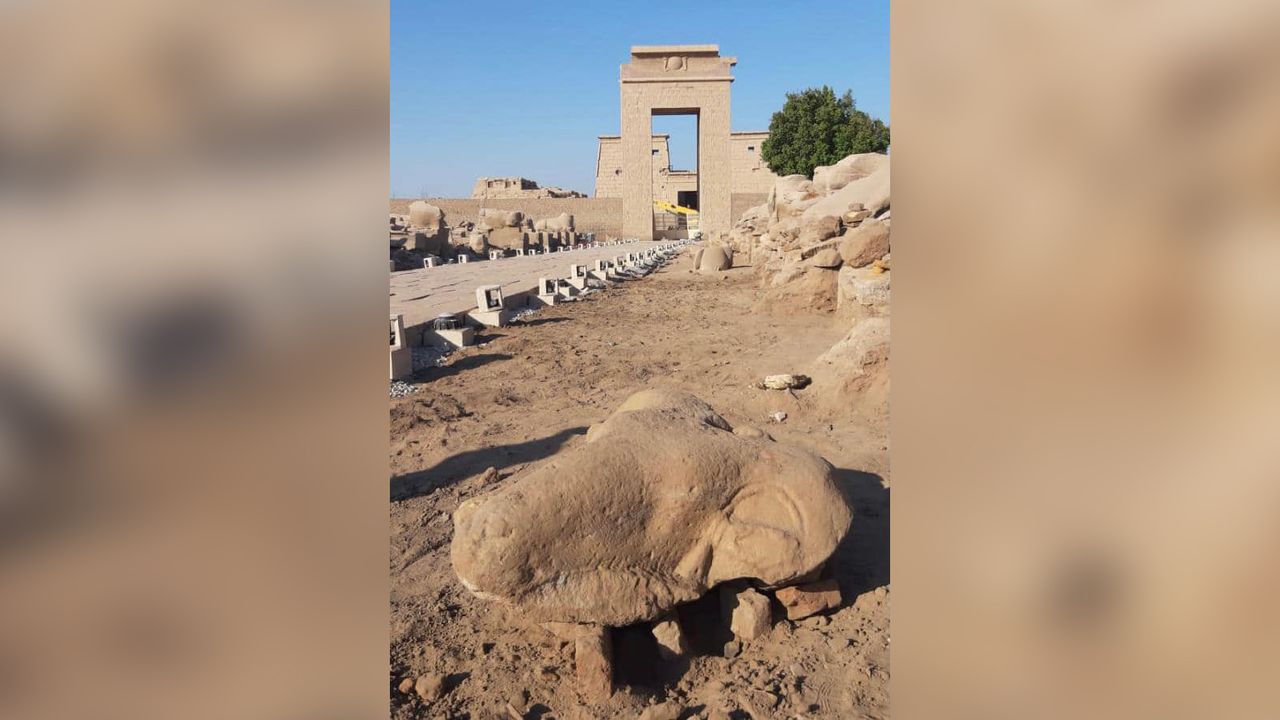 An entire avenue of ram headed statues connected Karnak Temple to Luxor Temple.