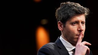 Sam Altman, chief executive officer of OpenAI Inc., during a Senate Commerce, Science, and Transportation Committee hearing in Washington, DC, US, on Thursday, May 8, 2025.