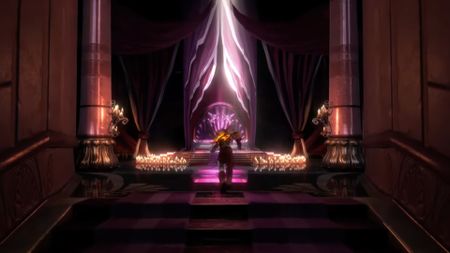 Kratos approaches Aphrodite's bedchamber in God of War 3