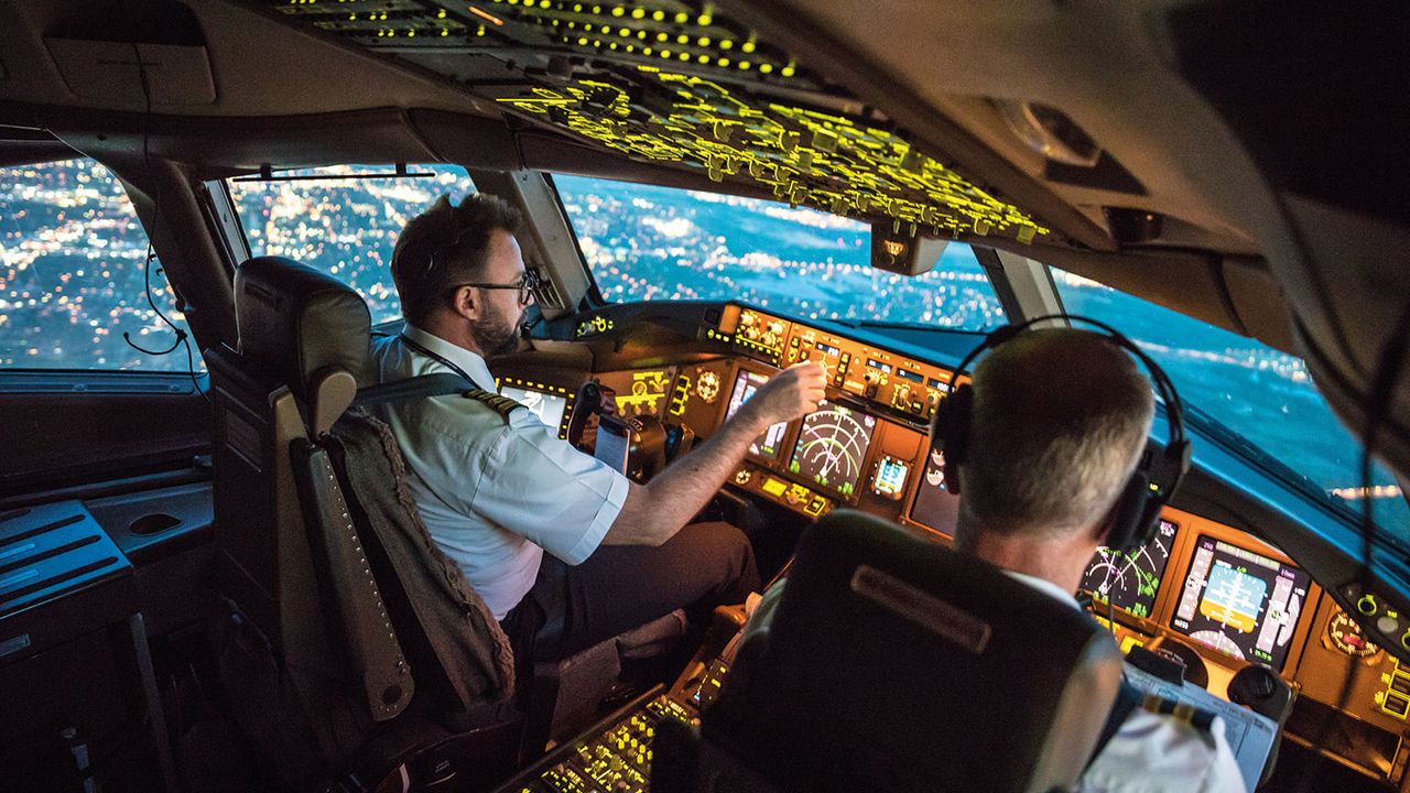 Pilots in a cockpit