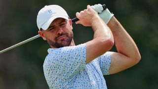 Wesley Bryan takes a tee shot at the Rocket Mortgage Classic