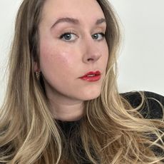 Beauty editor wearing YSL makeup products