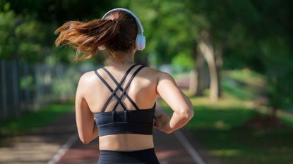 Half marathon average time: A woman running
