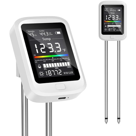 6-In-1 Soil Moisture Meter Digital Soil Tester Kit With Ph Temperature Humidity