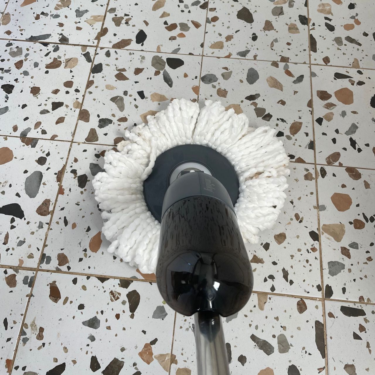 Minky Spritz &amp; Spin Spray Mop on terazzo tiled floors