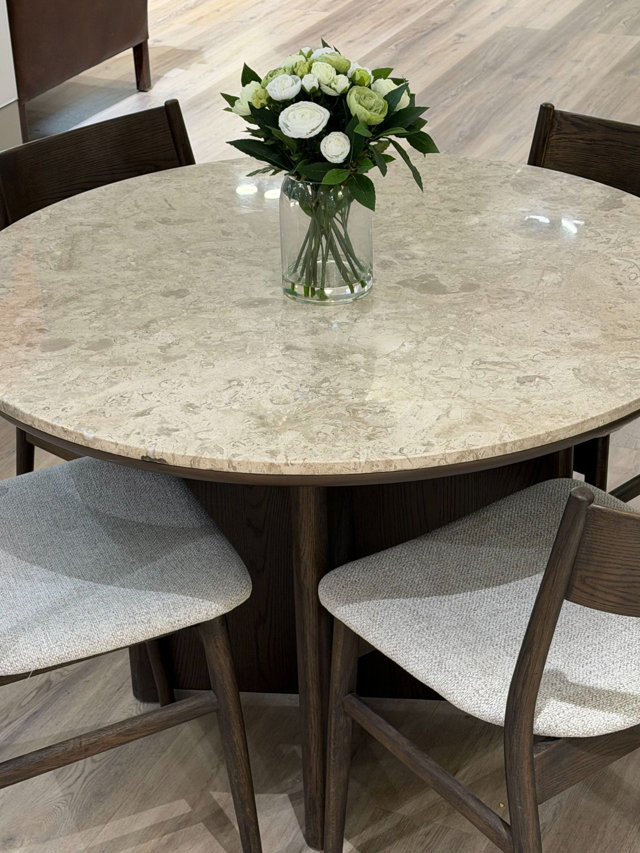 Ritz Marble Dining Table, Brown