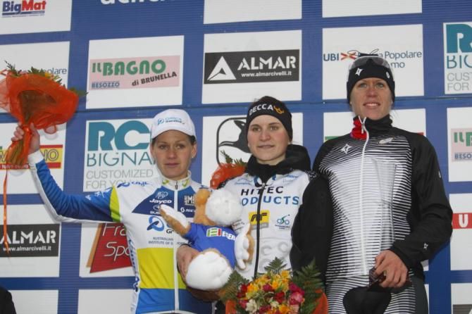 Emma Johansson (Orica - AIS), Elisa Longo Borghini (Hitec Products), Ellen van Dijk (Specialized - lululemon)