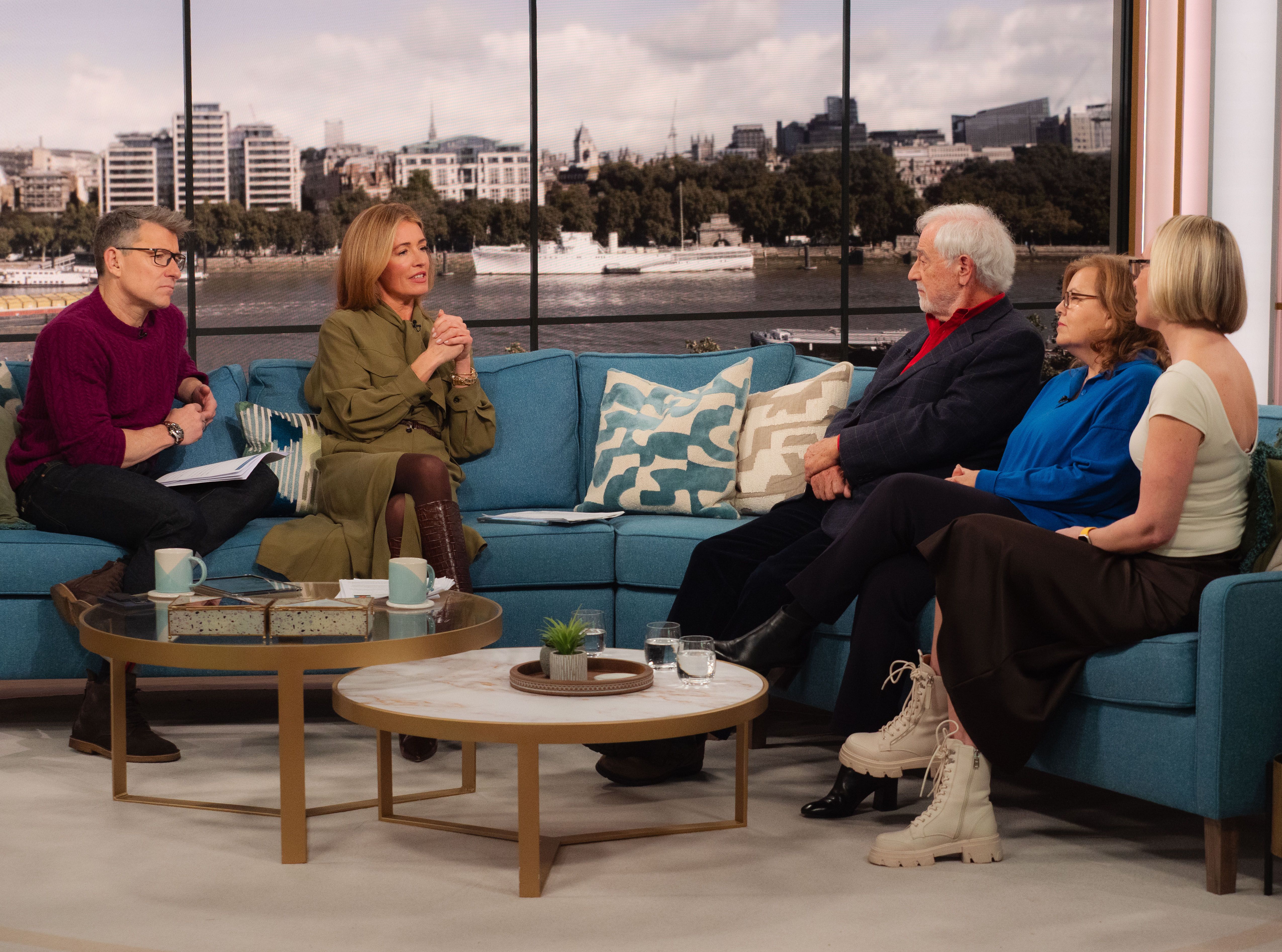'This Morning' TV show, London, UK: Ben Shephard, Cat Deeley, Peter Dick, Jane Dick, Professor Claire Smith