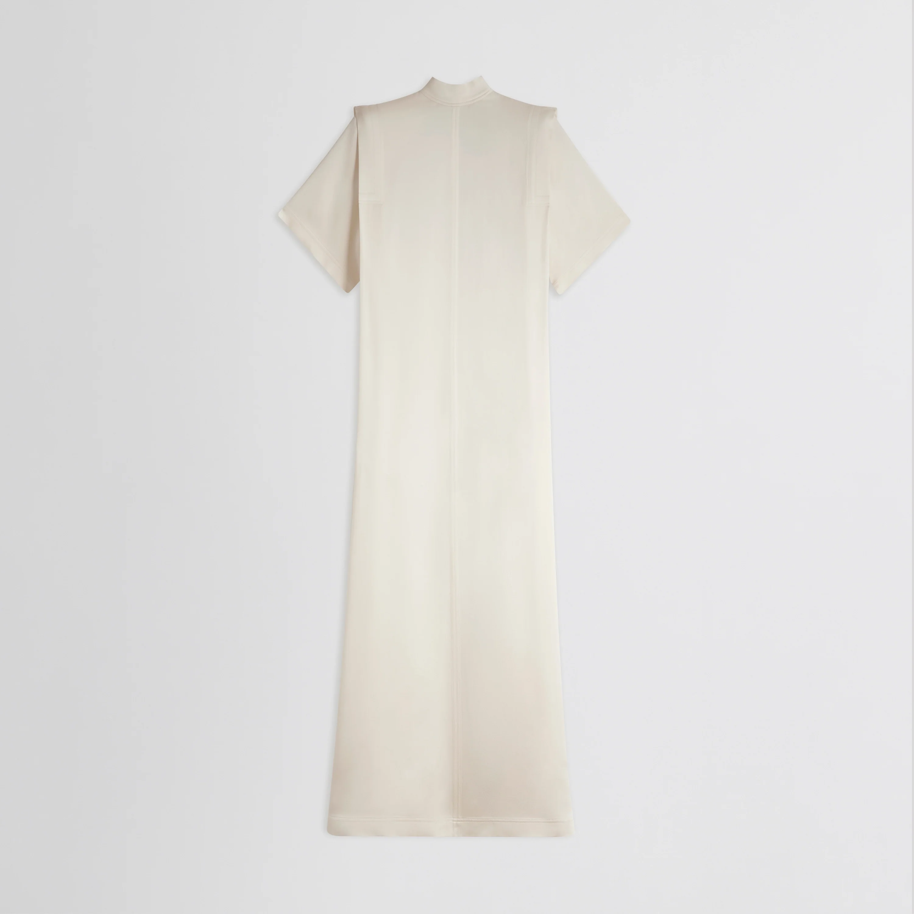 Folded Shoulder Dress in Vanilla Satin Back CrepePhoebe Philo
