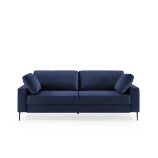 blue velvet 2 seater sofa
