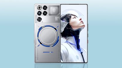 RedMagic 11 Pro on a blue background