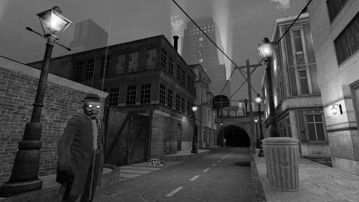 A noir Chicago with Combine metro cops from Half-Life 2