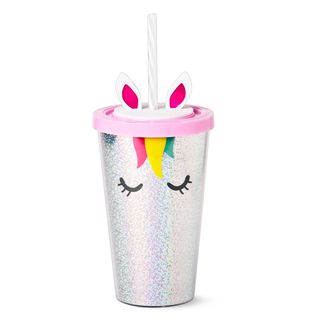 unicorn face designed juice glass