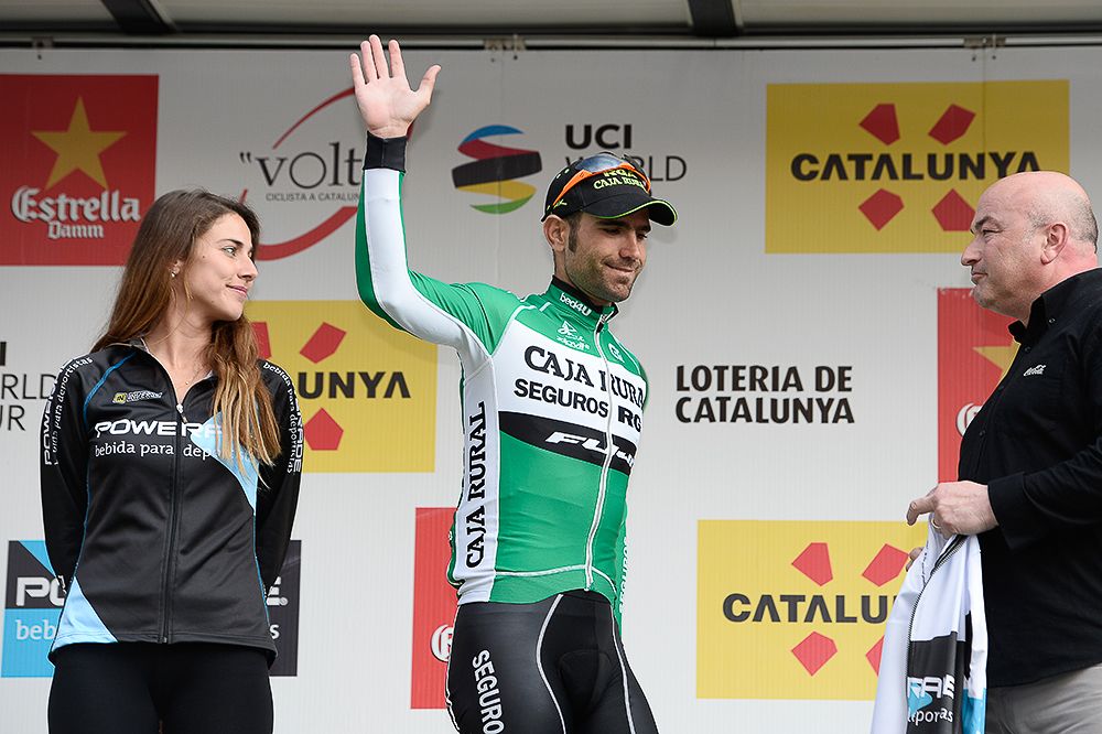 Eduard Prades on the Volta a Catalunya stage 1 podium