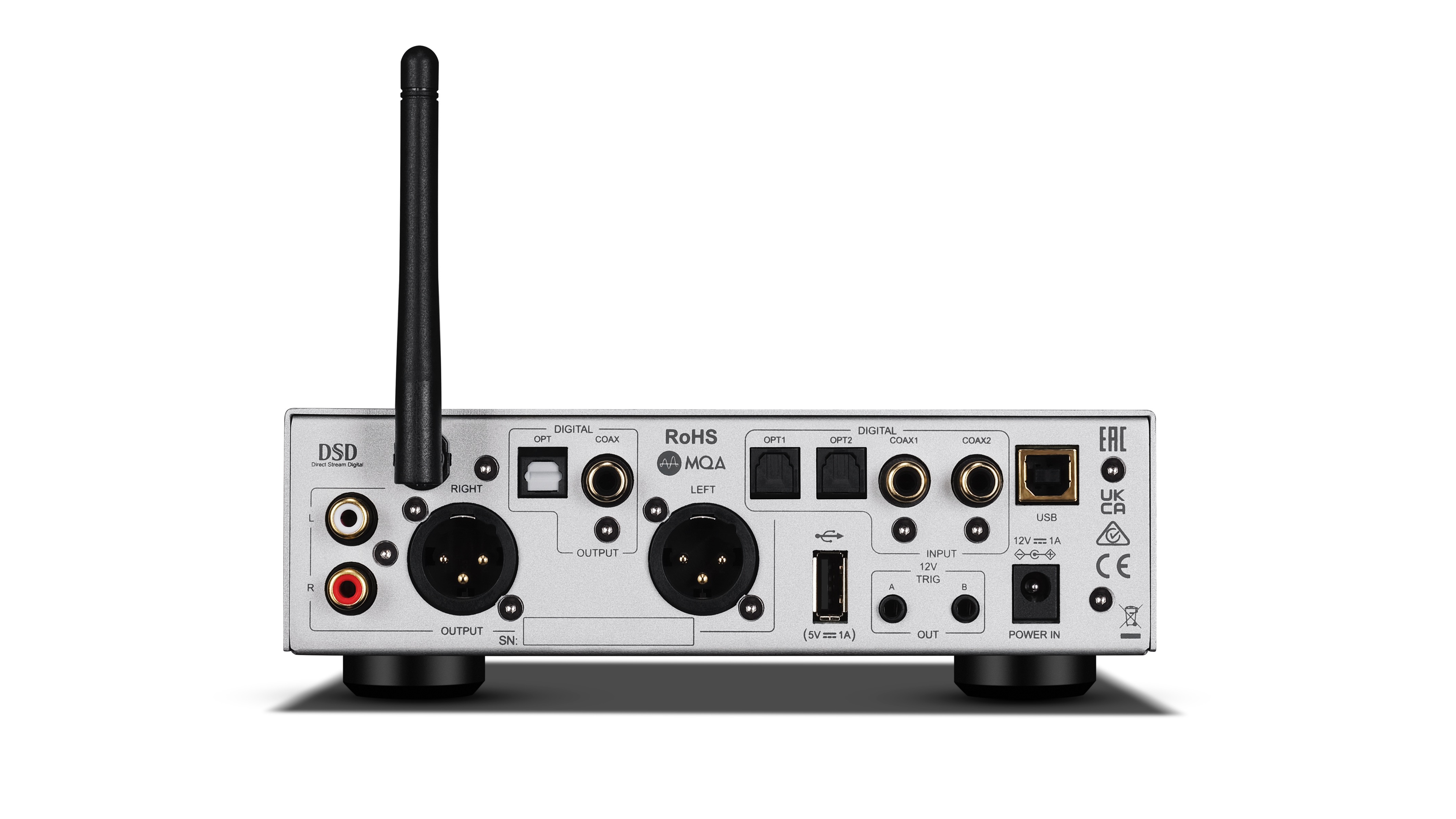 Audiolab D7 rear panel showing all connections