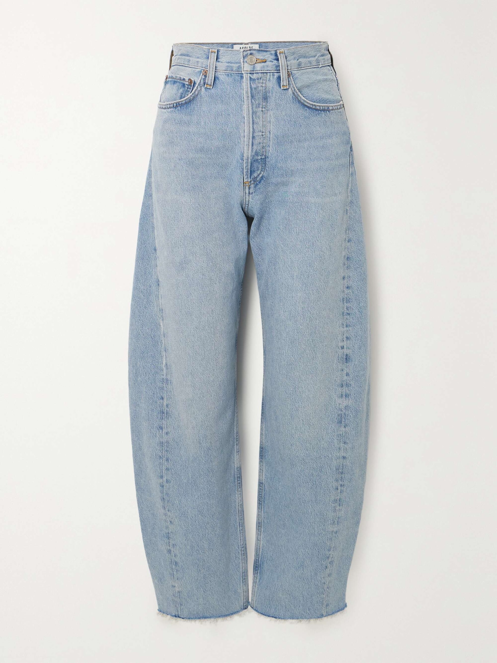 Luna Pieced Organic High-Rise Barrel-Leg Jeans