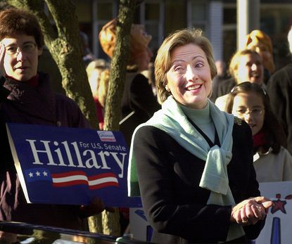 Hillary Clinton campaigning for Senate in 2000