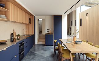 blue kitchen from ikea kitchen cabinets by Holte