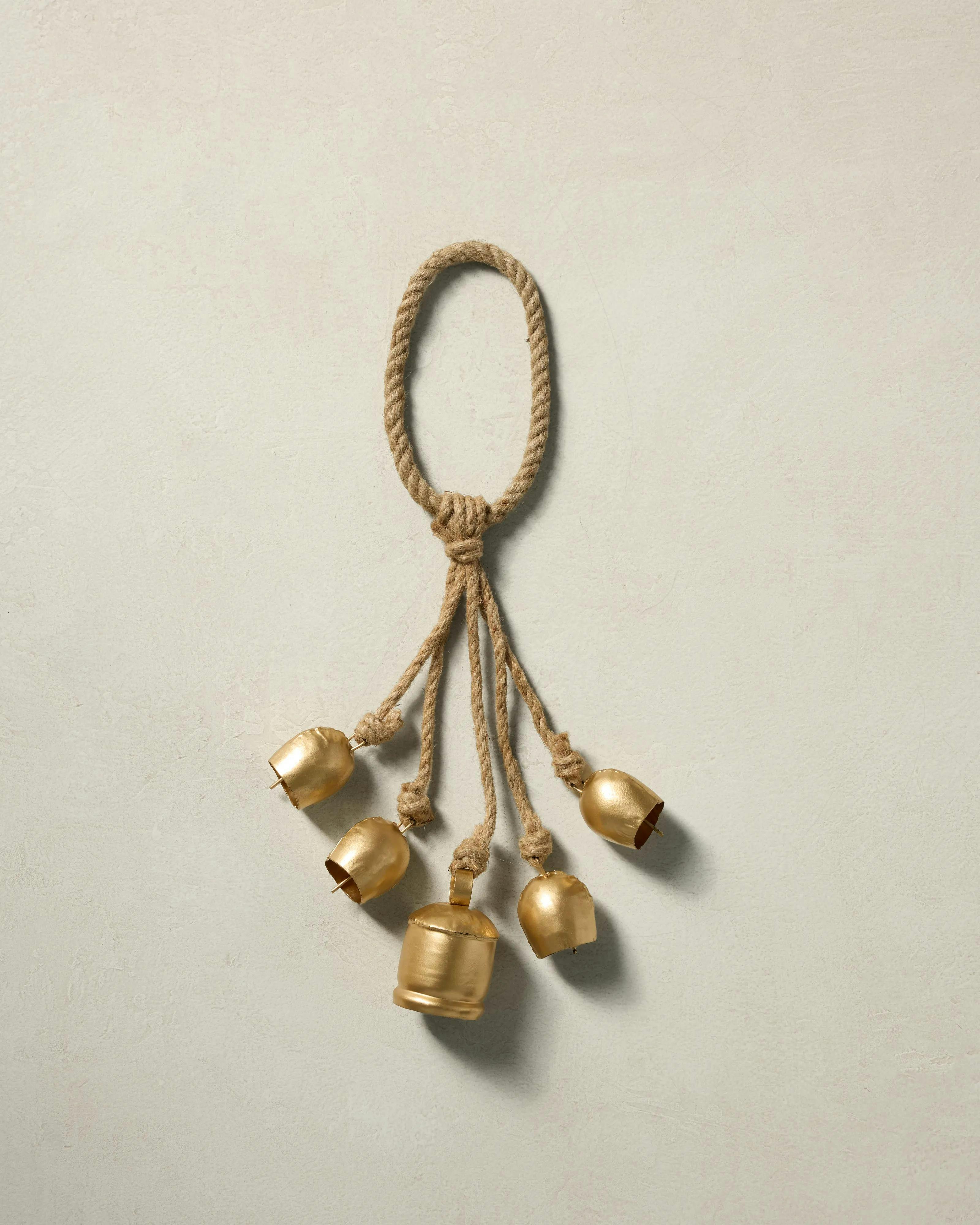 Zara Brass Bell Swag - Aged Brass 3w X 19h X 3d