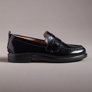 Side view of Kelsi Dagger loafers in black