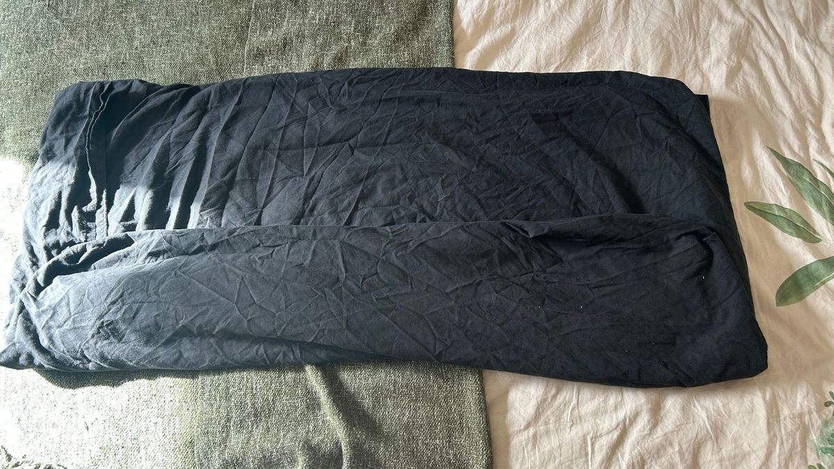 A black sheet folded into a rectangle