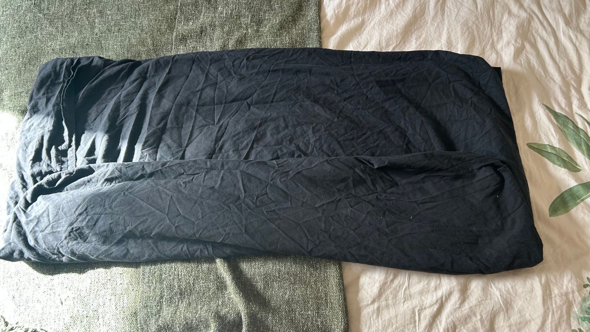 A black sheet folded into a rectangle