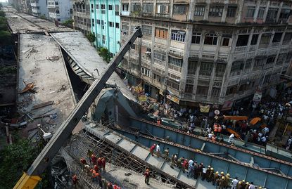 23 people died when this overpass in Kolkata, India, collapsed