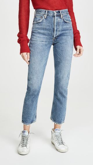 Riley High Rise Straight Crop Jeans