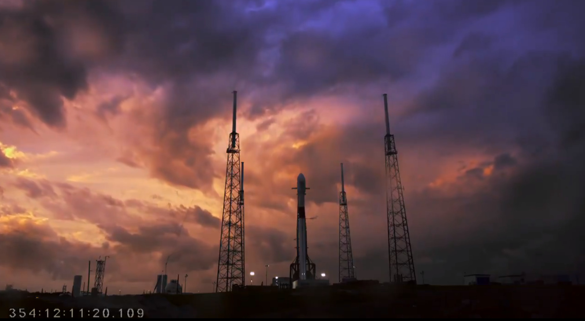 Thick clouds from bad weather make for beautiful, if frustrating, scene over SpaceX&#039;s launch site at the Cape Canaveral Air Force Station in Florida. The weather delayed SpaceX&#039;s planned launch of the U.S. Air Force&#039;s new GPS 3 SV01 navigation satellite o