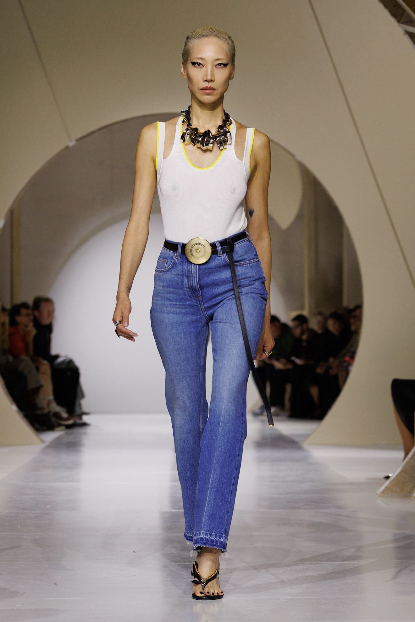 a model walks the givenchy runway.