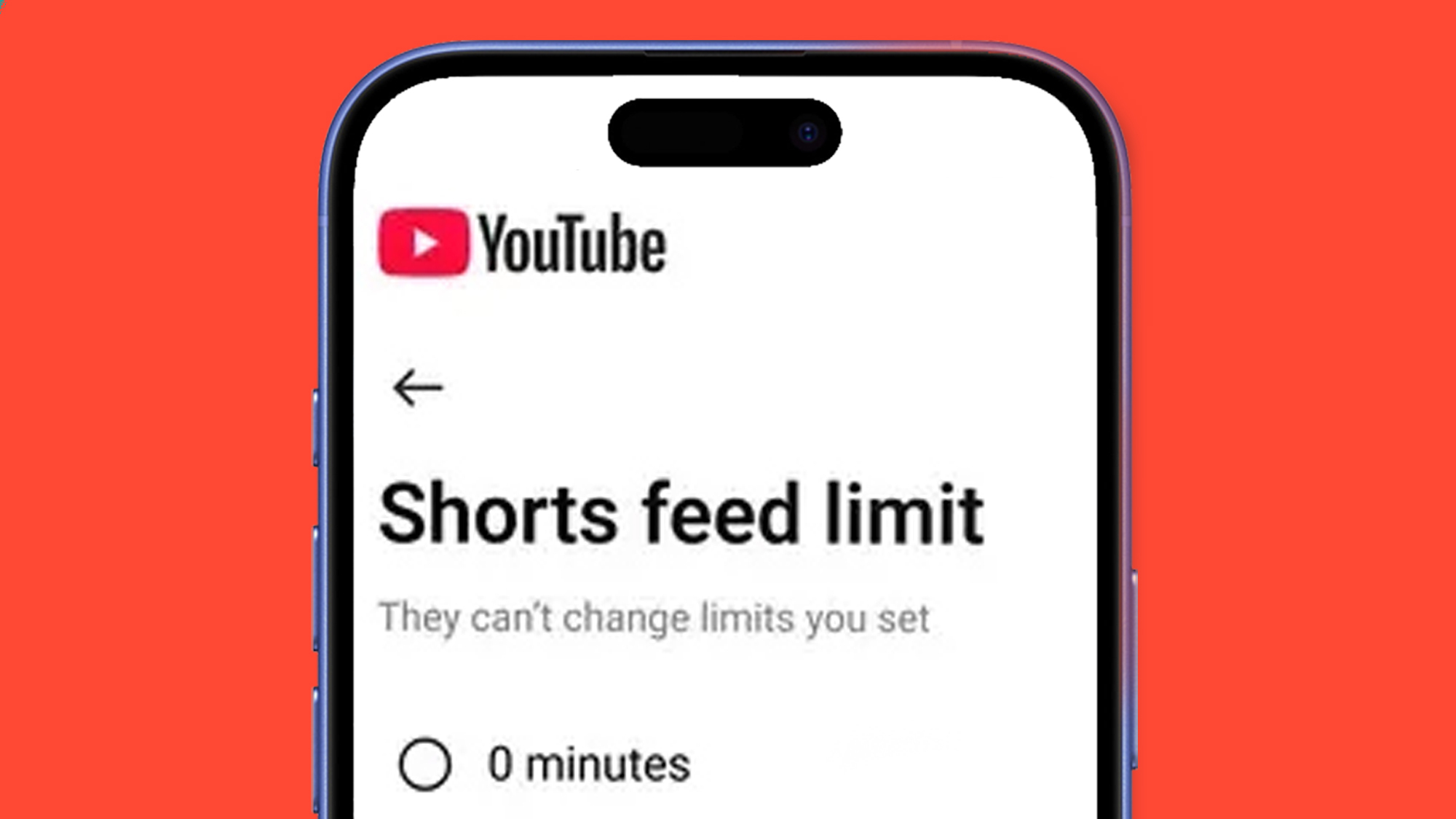 Screenshot of YouTube Shorts daily limit