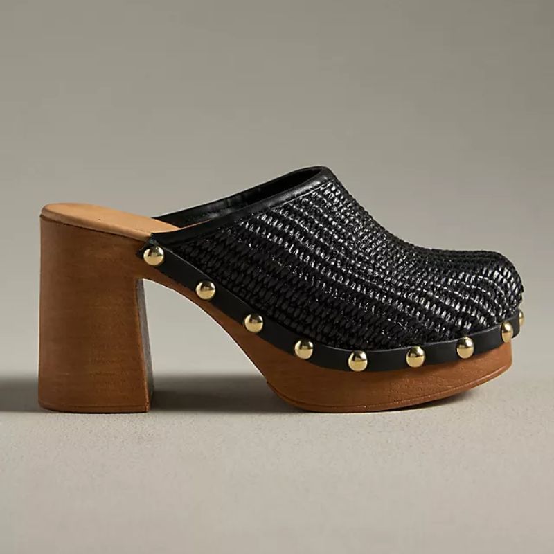 backless mules with stud detail