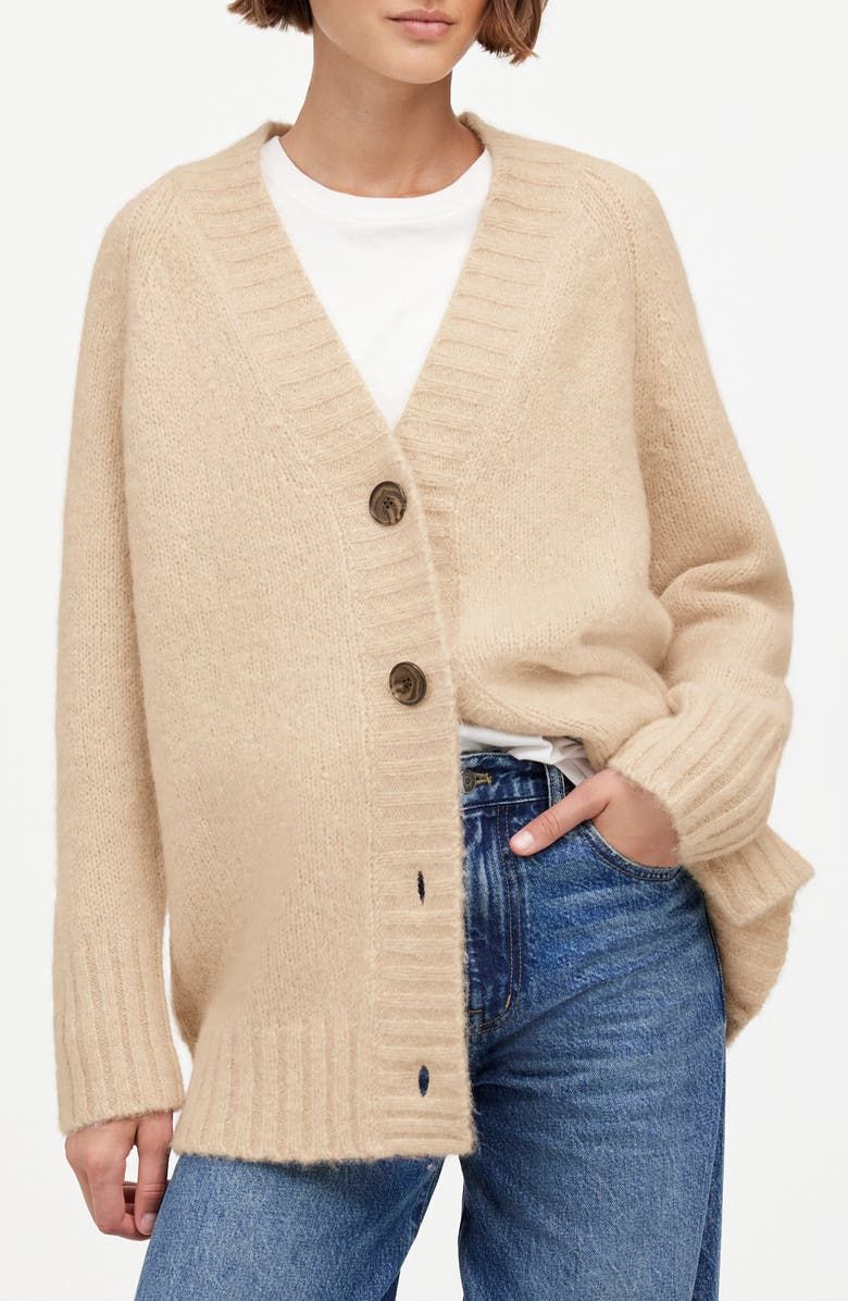 Madewell Chunky Alpaca Blend V-Neck Cardigan