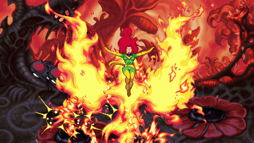 Phoenix blasting enemies with fire in Marvel Cosmic Invasion.